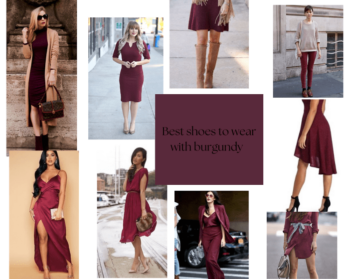 Best color shoes to go with burgundy dress