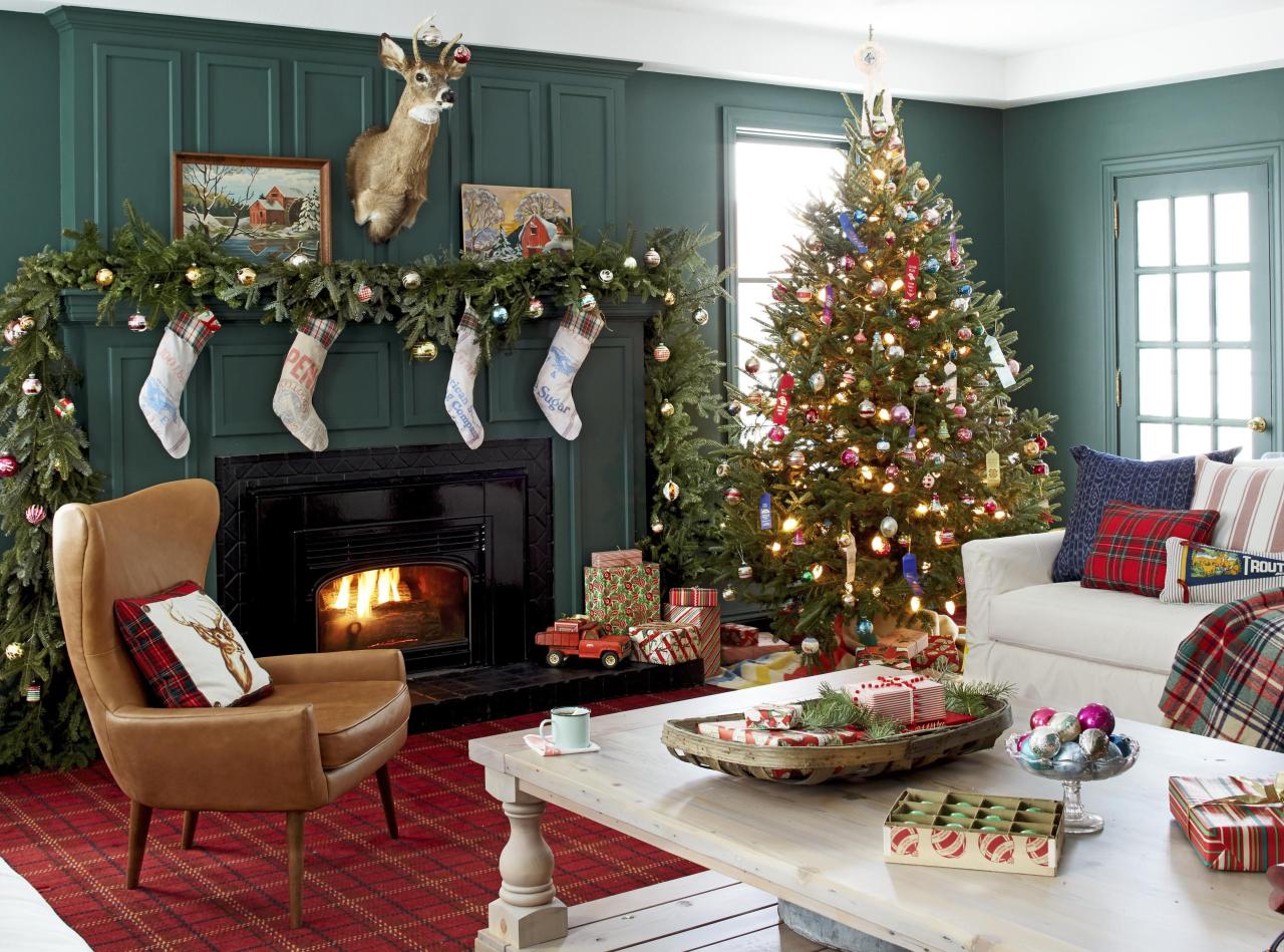 How to decorate family room for christmas