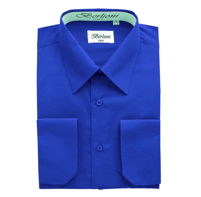 Royal blue men dress shirt