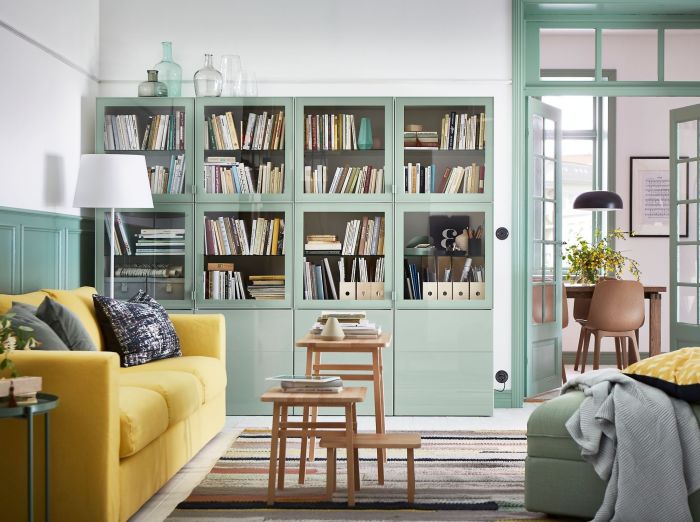 How to decorate bookcases in living room