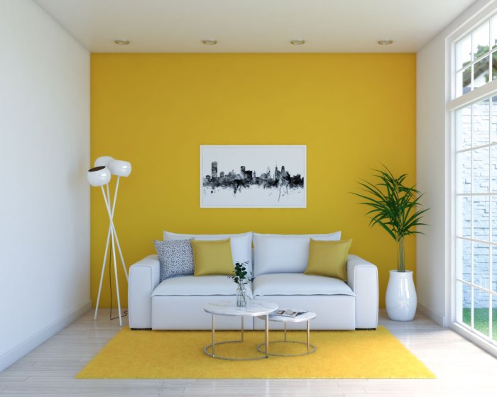 How to decorate a bright yellow room